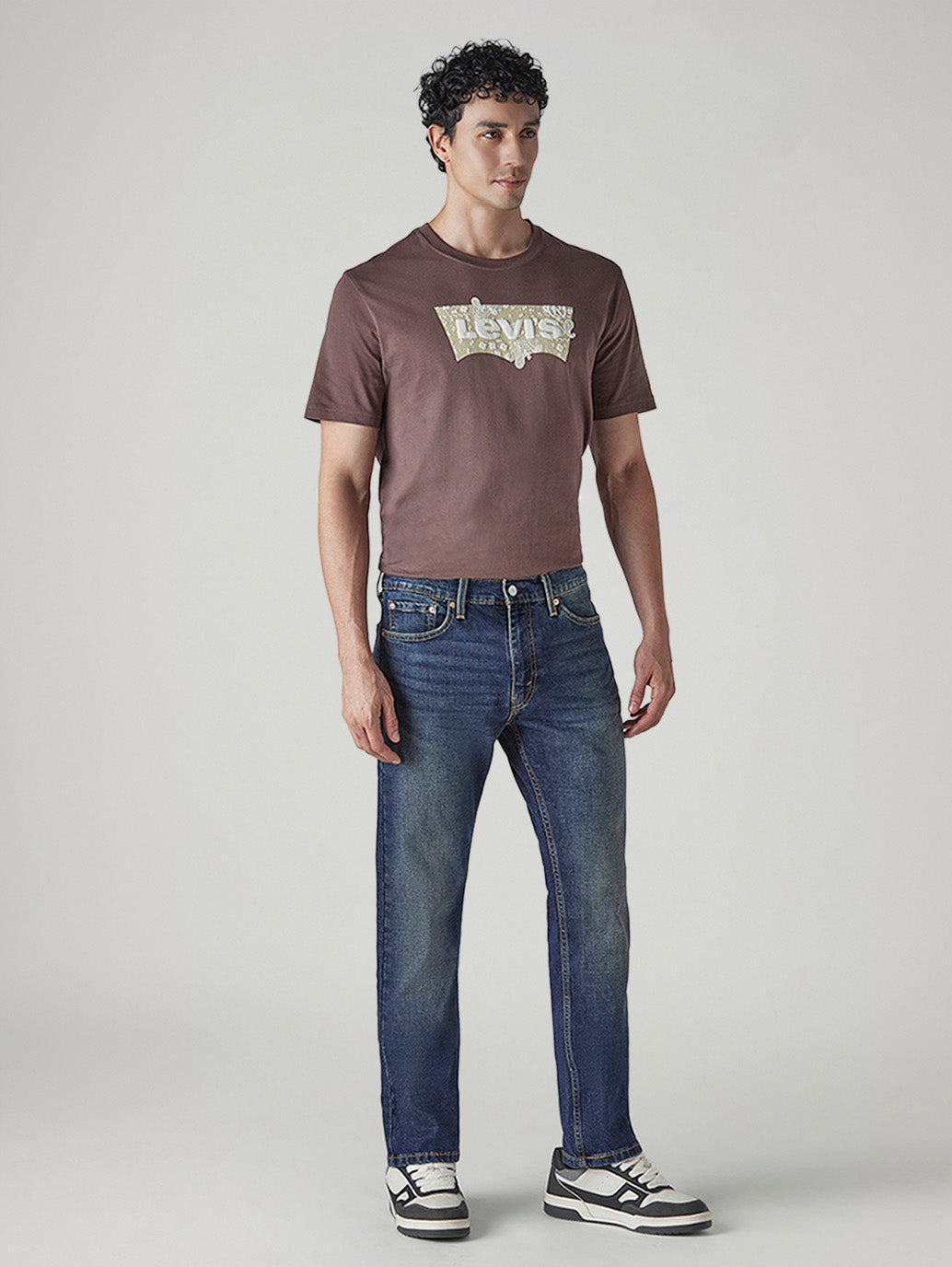 Men's 513 Blue Slim Straight Fit Mid Rise Jeans - Side View