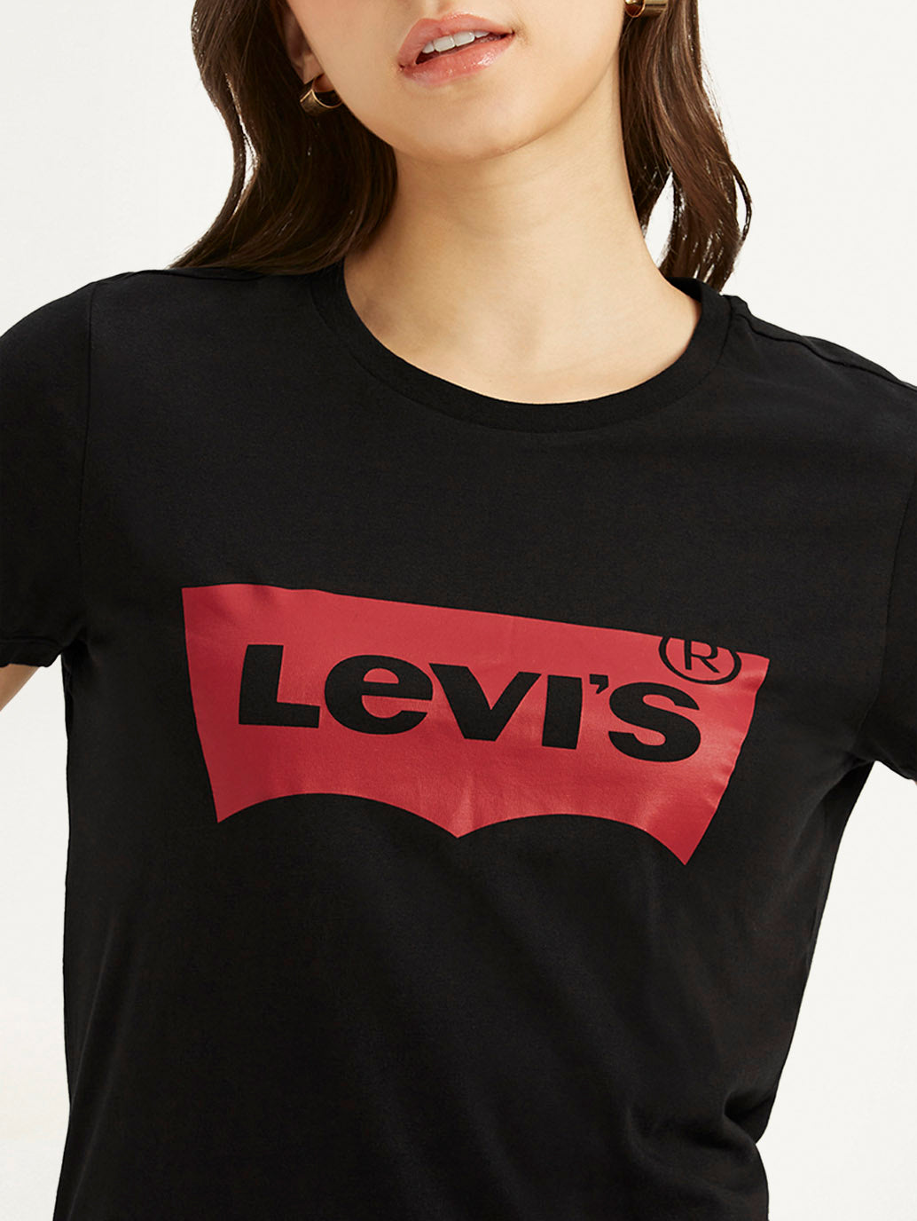 Women's Brand Logo Crew Neck T-shirt - Detail View