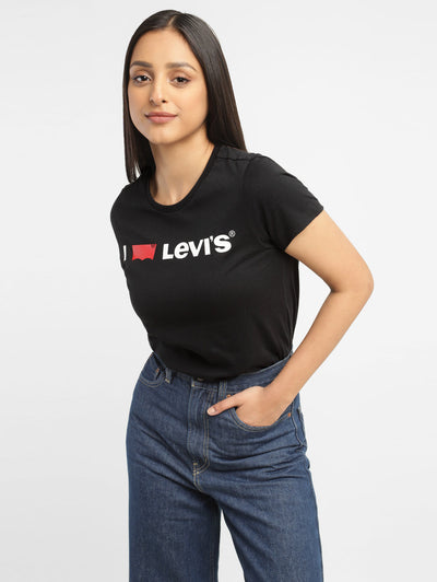 Women's Brand Logo Regular Fit T-shirt