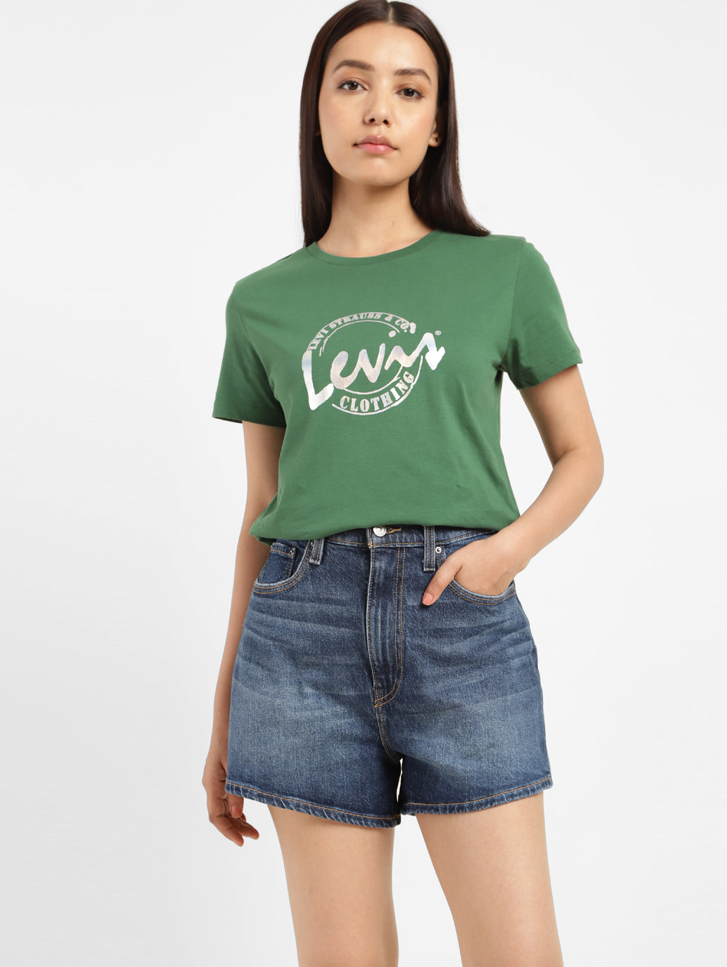 Women's Brand Logo Crew Neck T-shirt