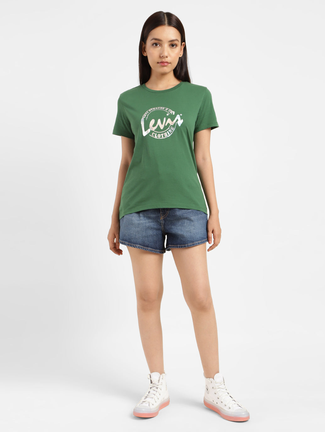 Women's Brand Logo Crew Neck T-shirt