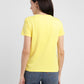 Women's Brand Logo Round Neck T-shirt Yellow