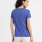 Women's Brand Logo Round Neck T-shirt Blue