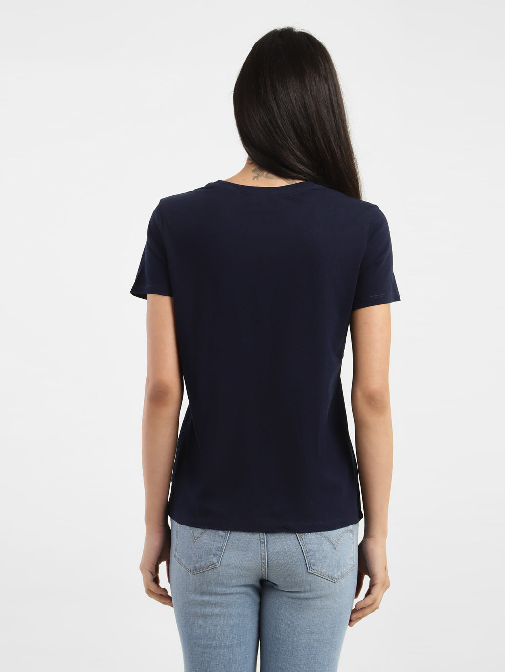 Women's Brand Logo Round Neck T-shirt