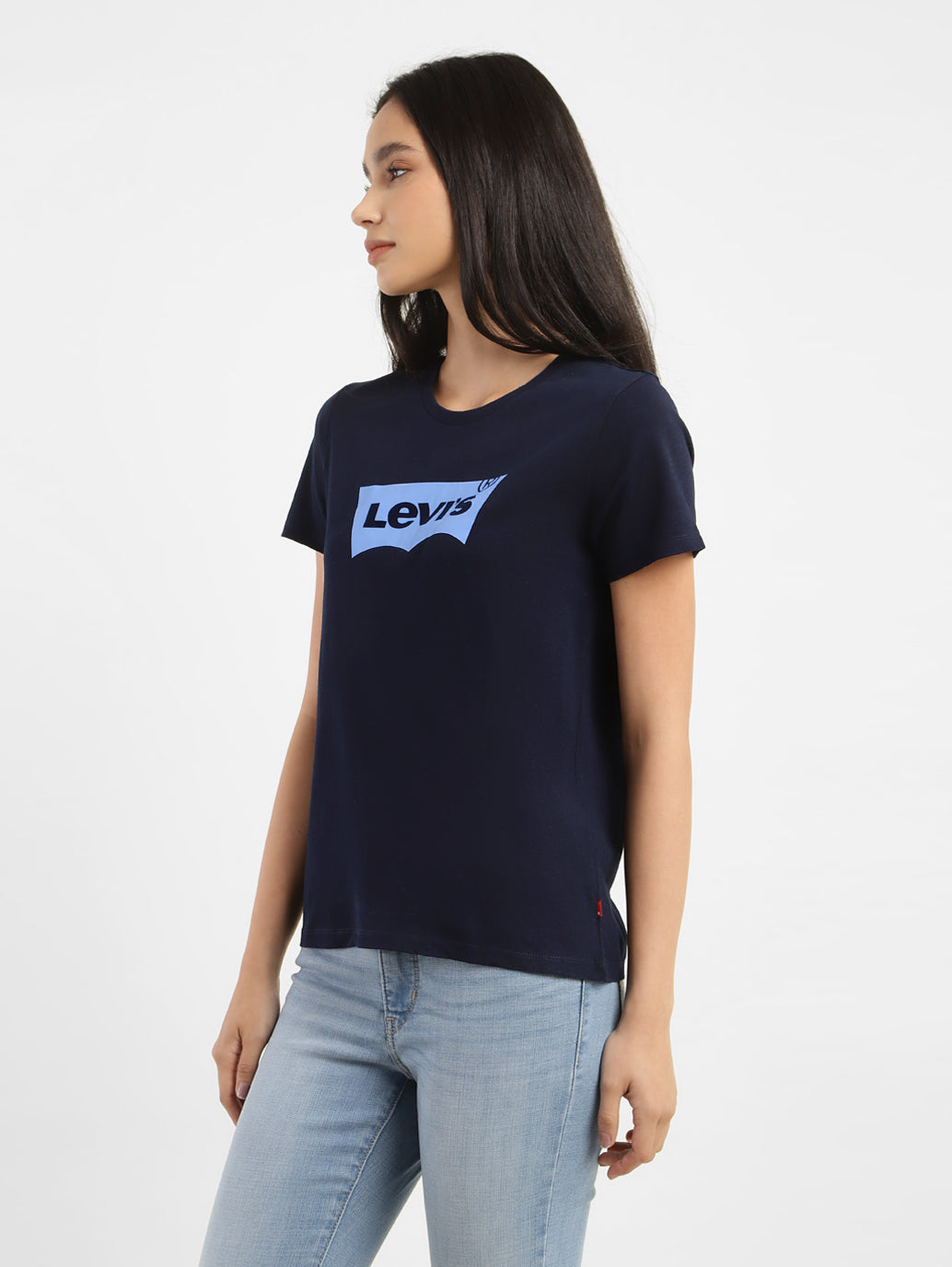 Women's Brand Logo Round Neck T-shirt