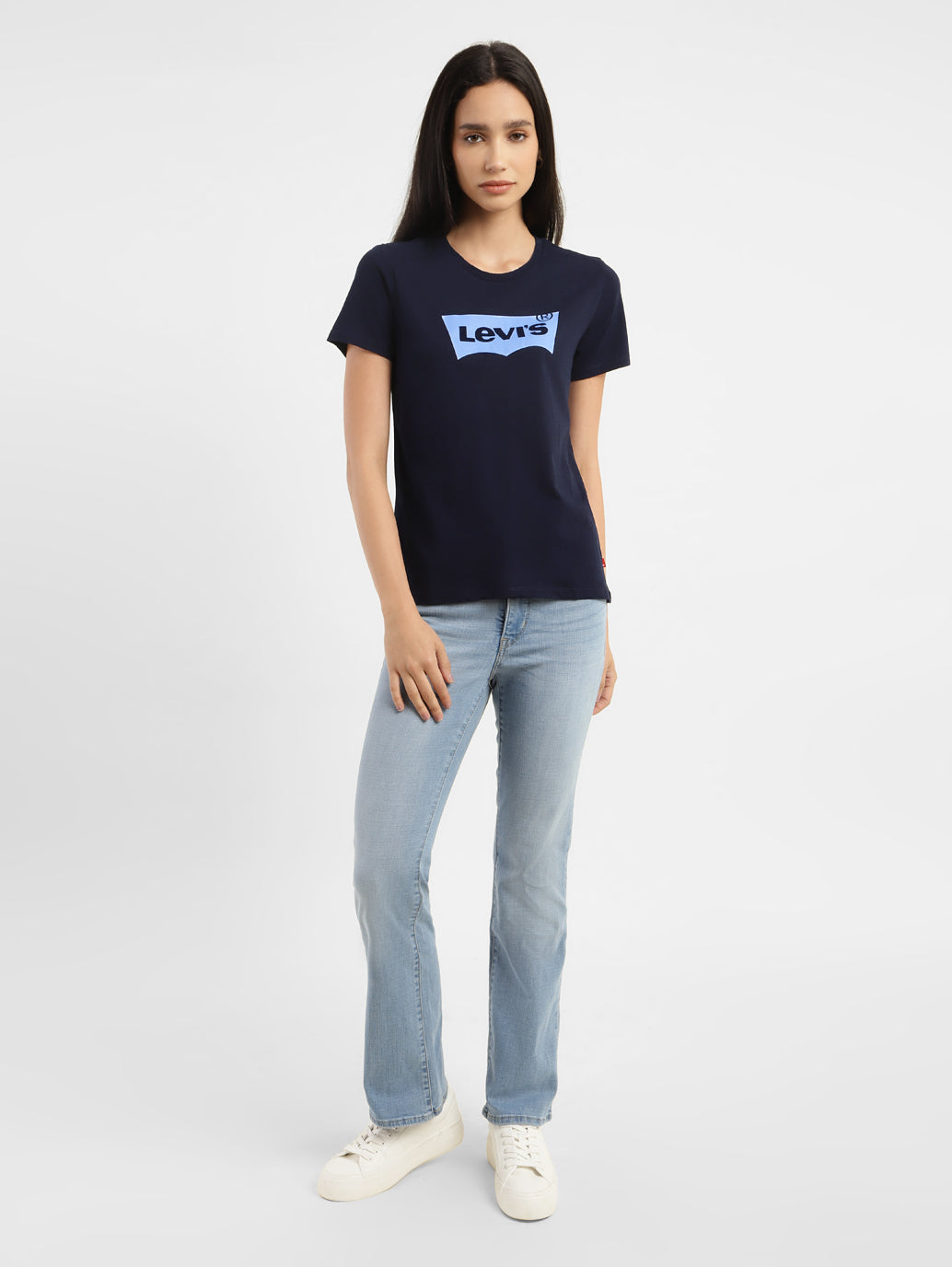 Women's Brand Logo Round Neck T-shirt