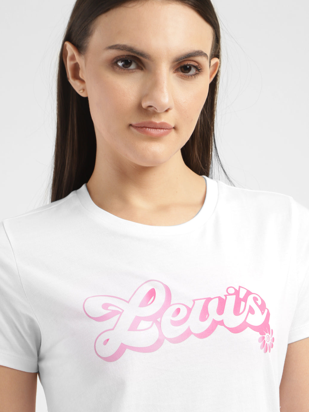Women's Brand Logo Slim Fit T-shirt White