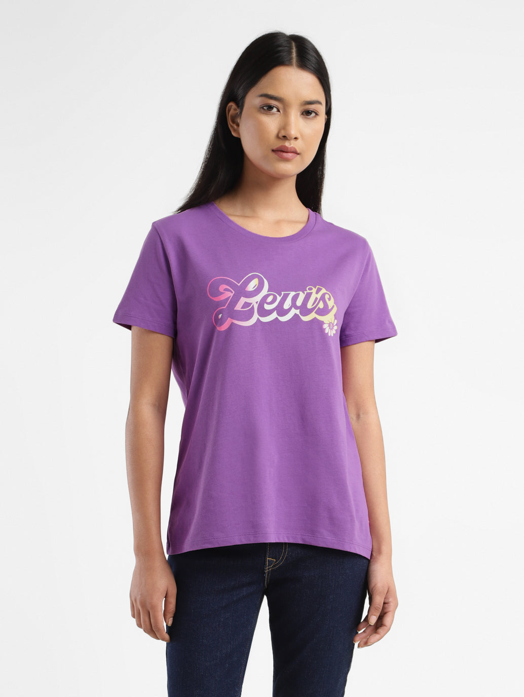 Women's Brand Logo Crew Neck T shirt