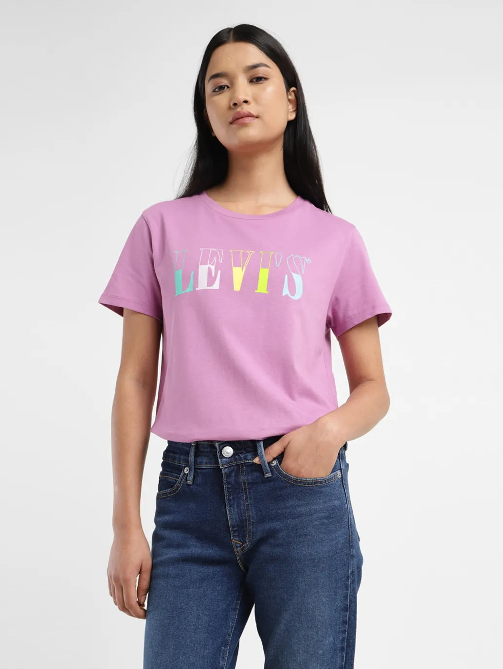 Women's Brand Logo Crew Neck T shirt