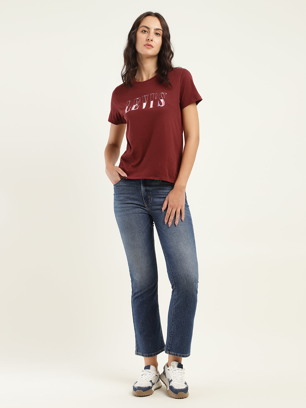 Women's Brand Logo Crew Neck T-Shirt