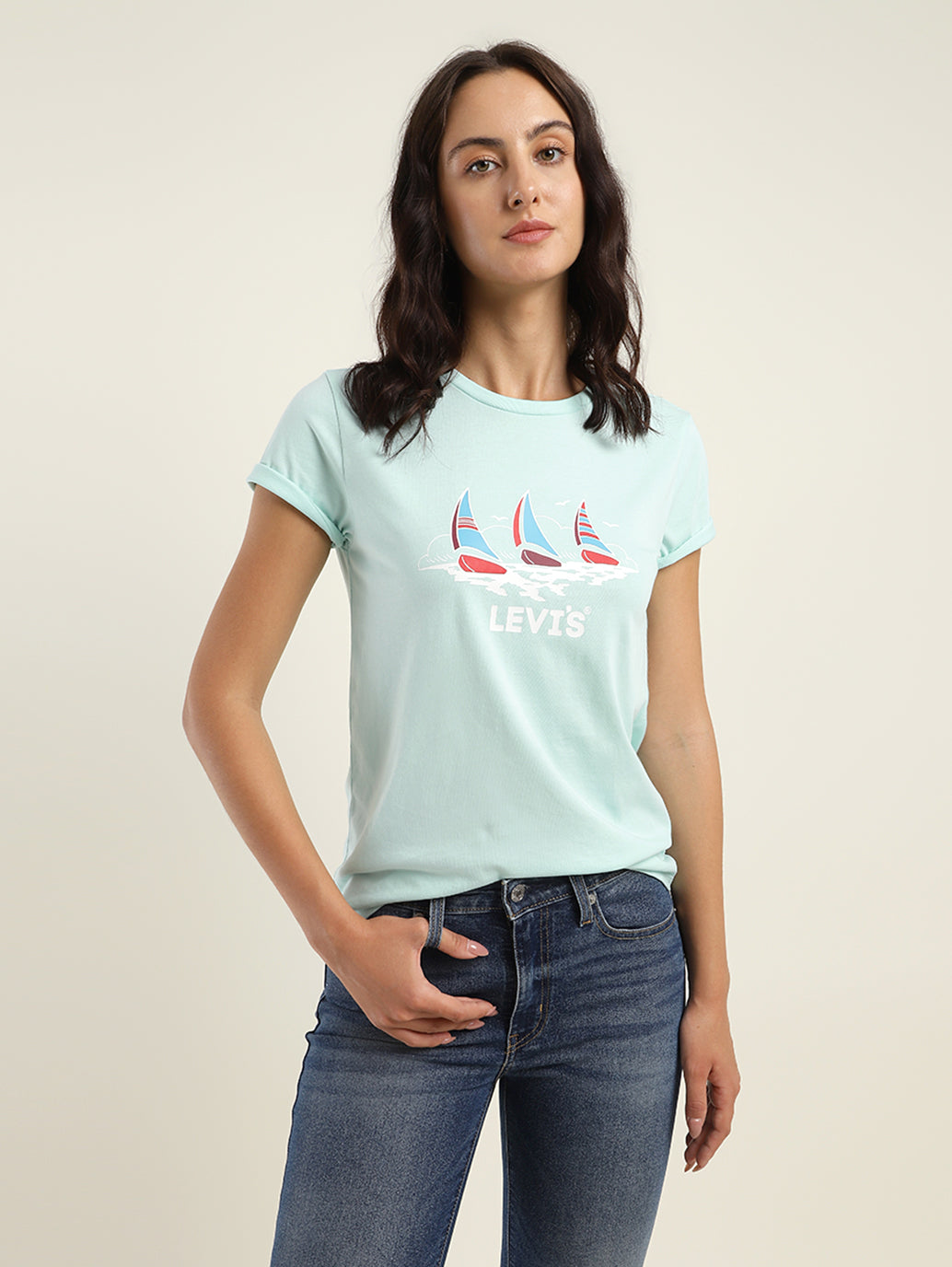 Women's Brand Logo Crew Neck T-Shirt