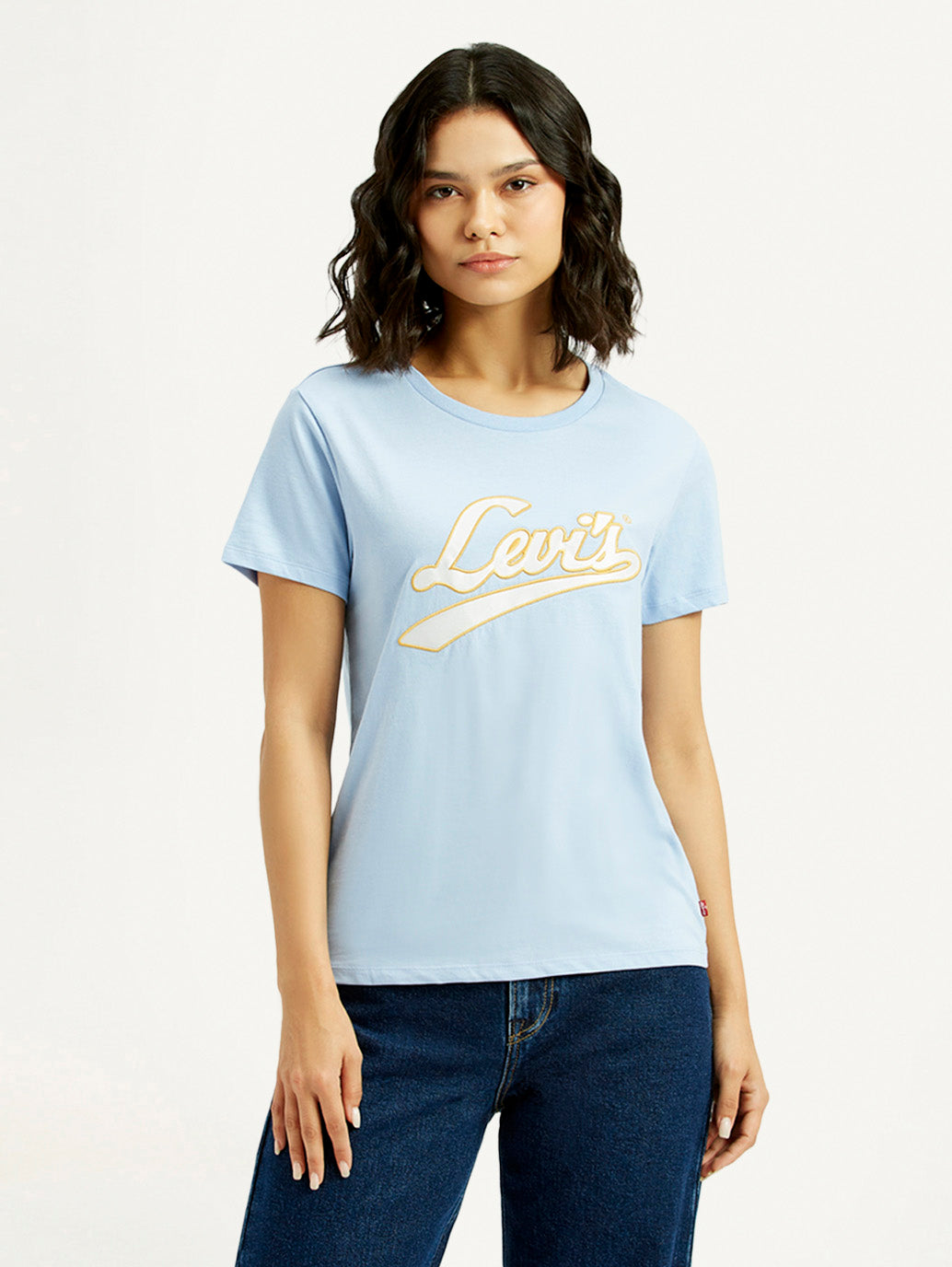 Women's Brand Logo Round Neck T-shirt - Front View