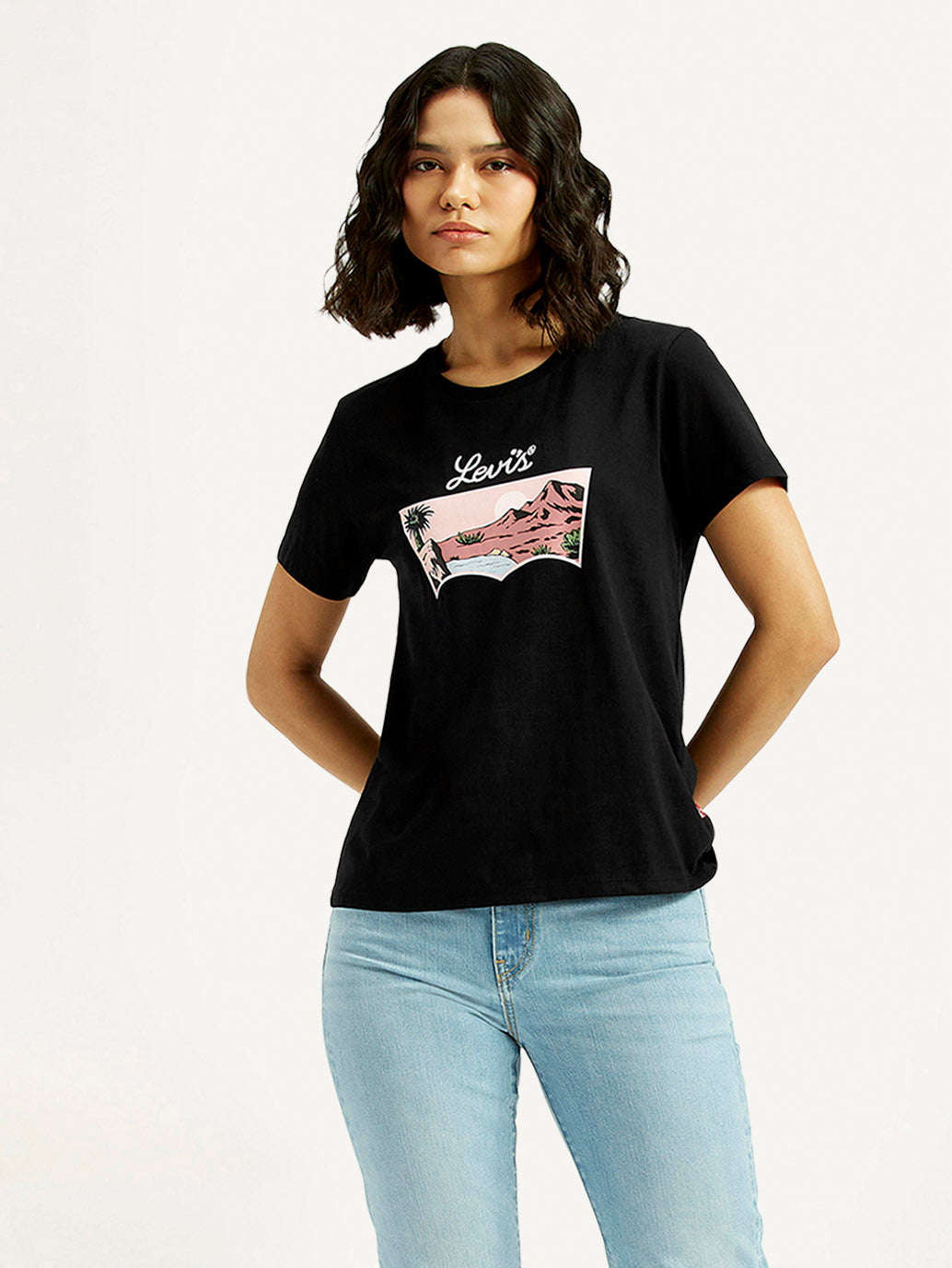 Women's Graphic Print Round Neck T-shirt - Styleshot View