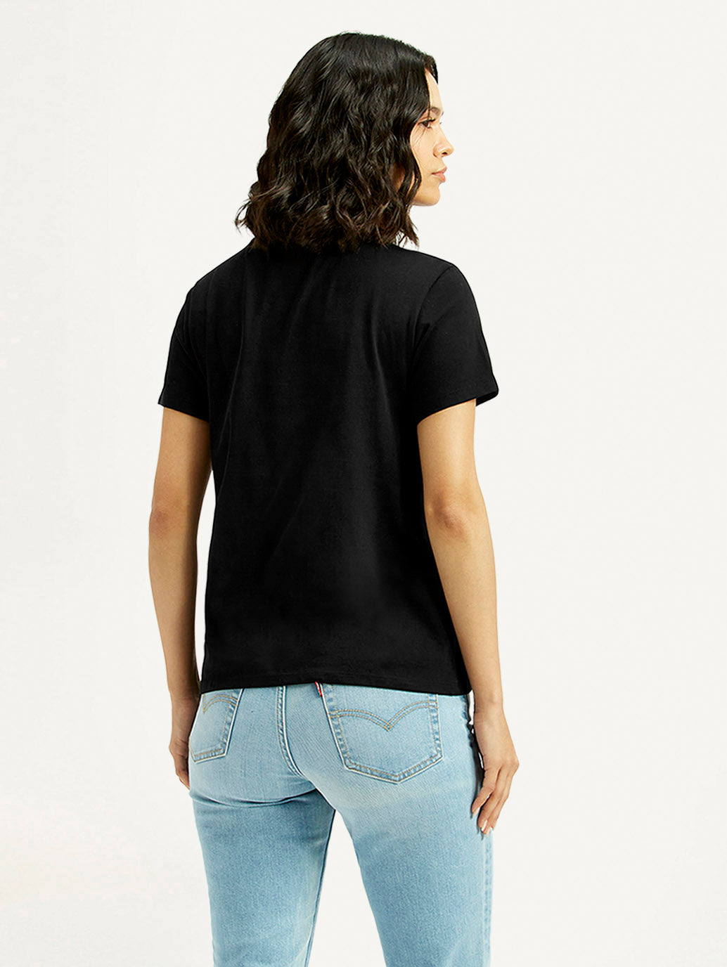 Women's Graphic Print Round Neck T-shirt - Back View