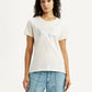 Women's Brand Logo White Crew Neck T-shirt - Front View
