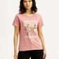 Women's Graphic Print Round Neck T-shirt - Front View
