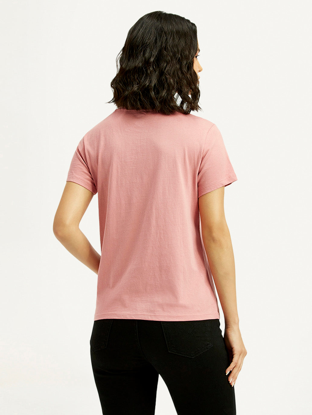 Women's Graphic Print Round Neck T-shirt - Back View