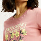 Women's Graphic Print Round Neck T-shirt - Detail View