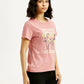 Women's Graphic Print Round Neck T-shirt - Side View