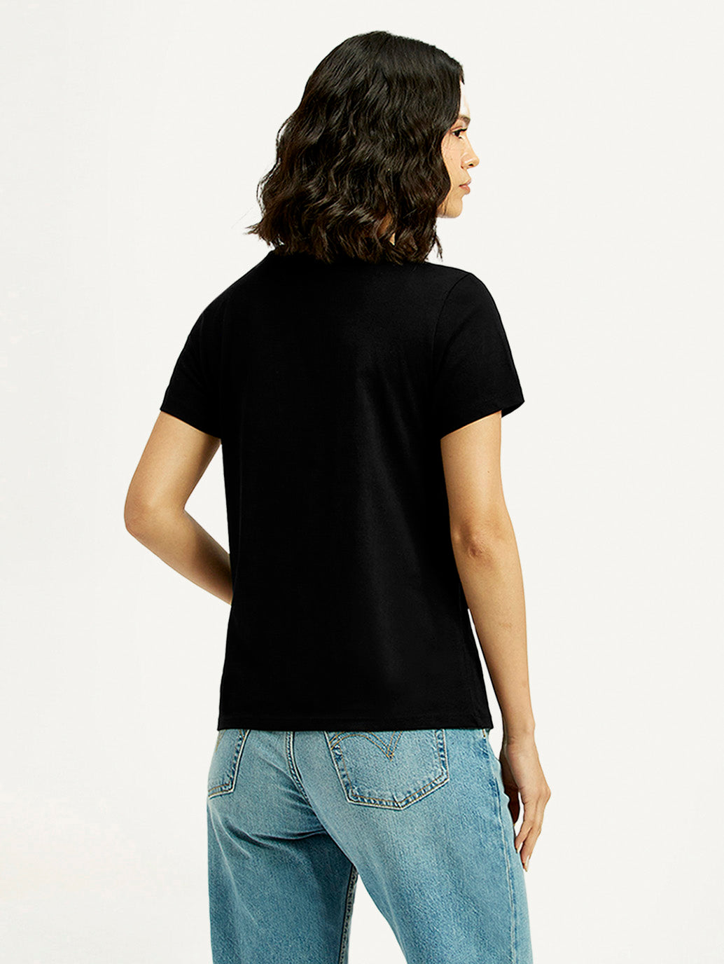 Women's Brand Logo Round Neck T-shirt - Back View