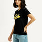 Women's Brand Logo Round Neck T-shirt - Side View
