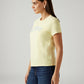 Women's Brand Logo Yellow Crew Neck T-shirt - Side View