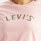 Women's Brand Logo Light Pink Round Neck T-shirt - Detail View