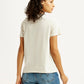 Women's Brand Logo Off White Crew Neck T-shirt - Back View