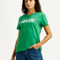 Women's Brand Logo Green Crew Neck T-shirt - Styleshot View