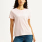 Women's Brand Logo Light Pink Crew Neck T-shirt - Styleshot View