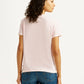 Women's Brand Logo Light Pink Crew Neck T-shirt - Back View