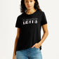 Women's Brand Logo Black Crew Neck T-shirt - Styleshot View