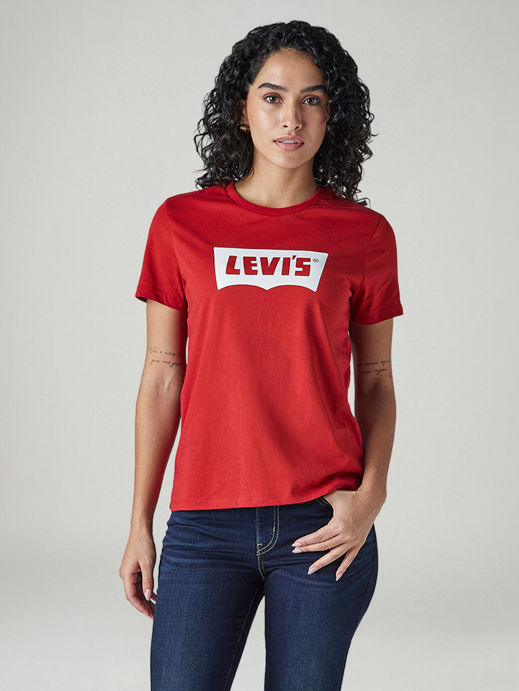 Women's Logo Printed Slim Fit T-Shirt - Front View