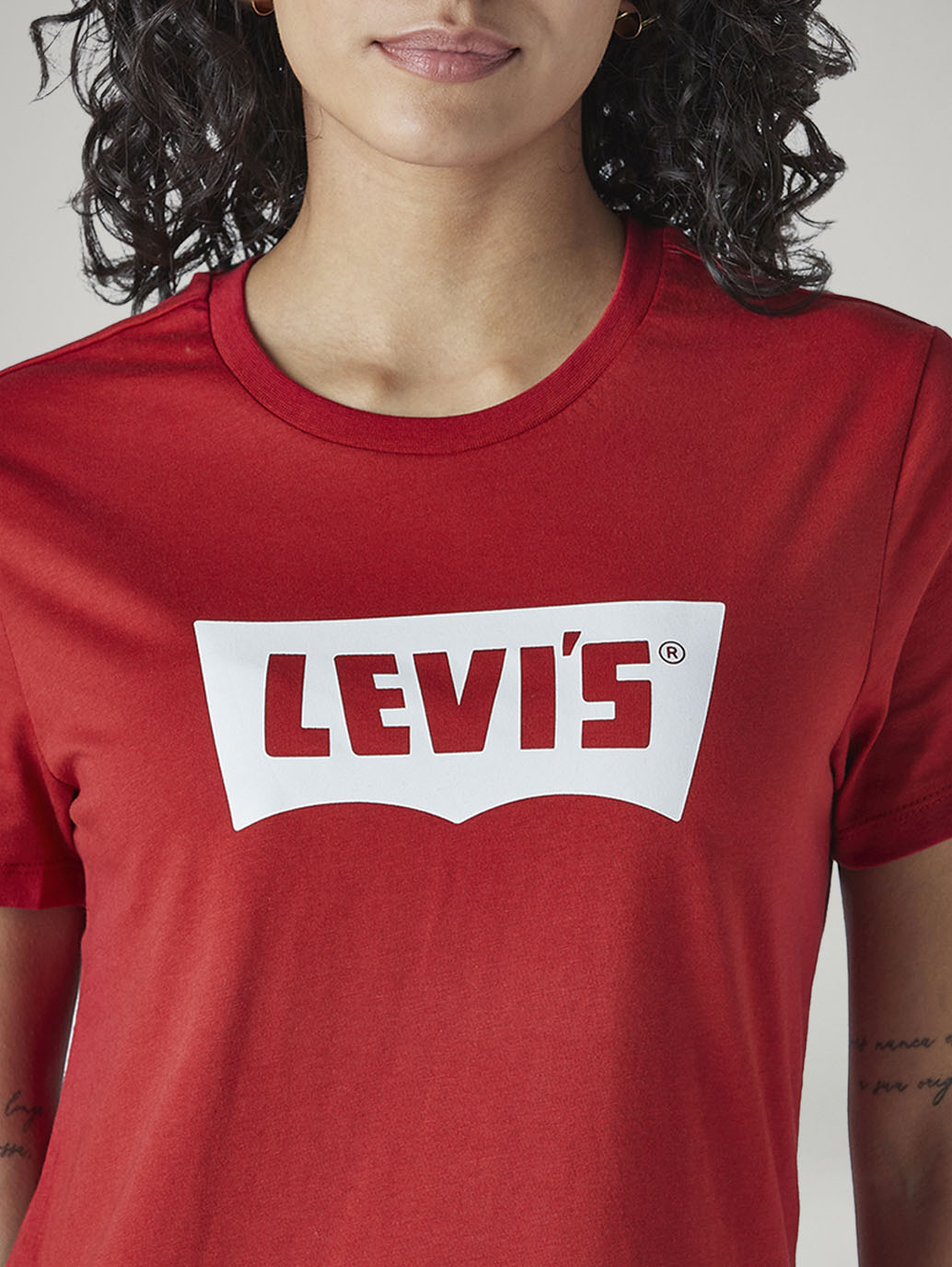 Women's Logo Printed Slim Fit T-Shirt - Detail View