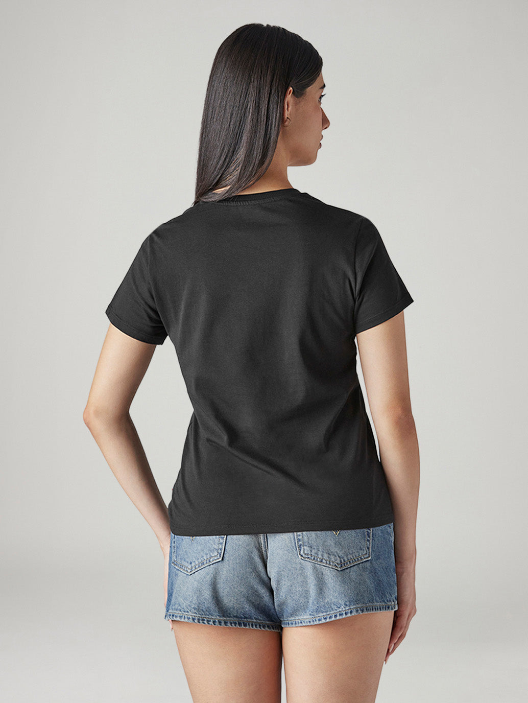 Women's Logo Printed Slim Fit T-Shirt - Back View