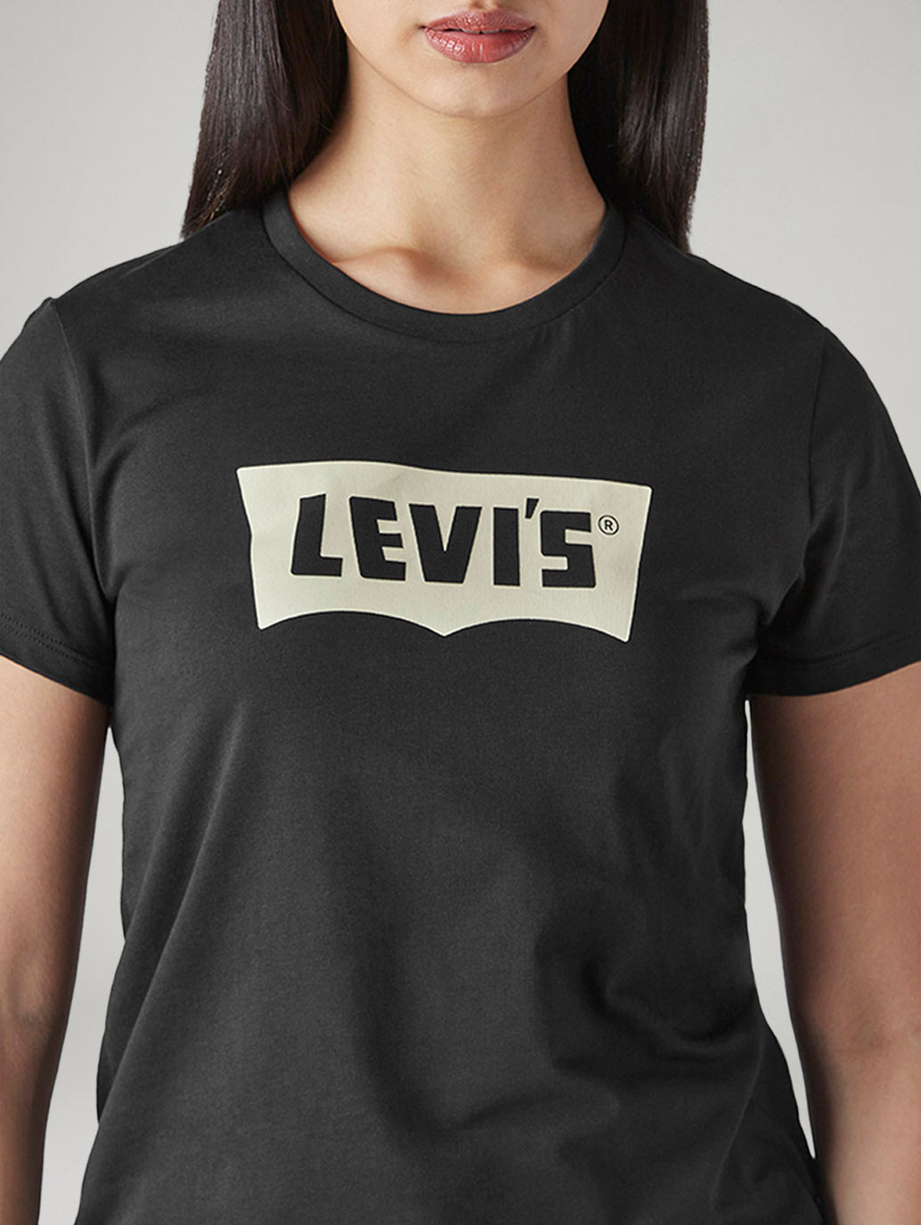 Women's Logo Printed Slim Fit T-Shirt - detail View