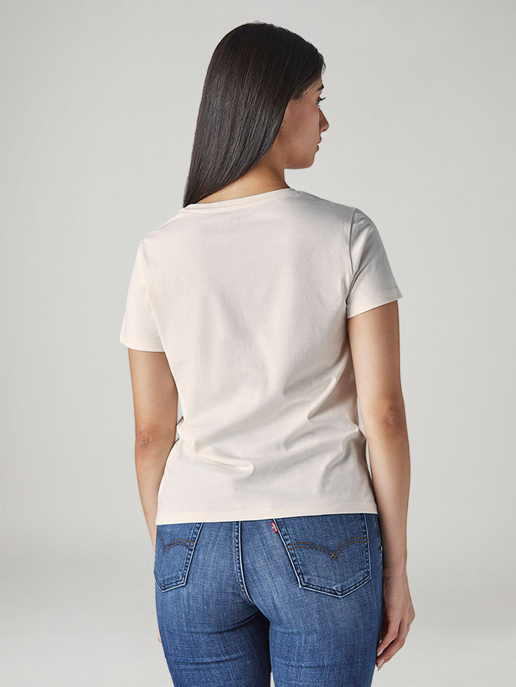 Women's Logo Printed Slim Fit T-Shirt - Back View