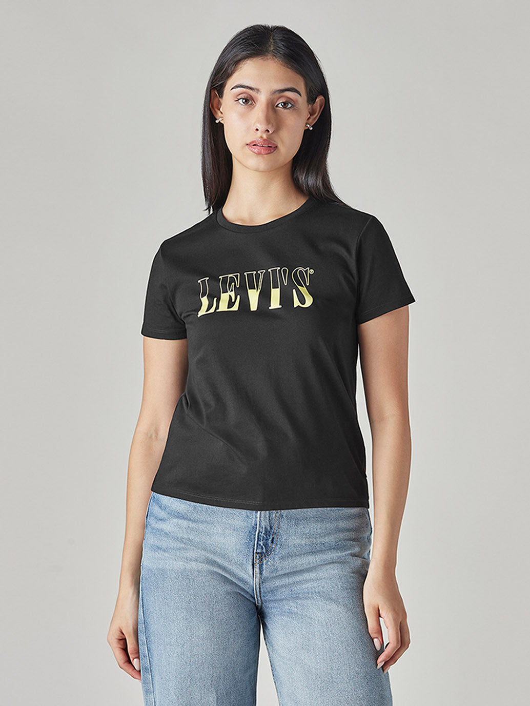 Women's Typography Printed Regular Fit T-Shirt - Front View