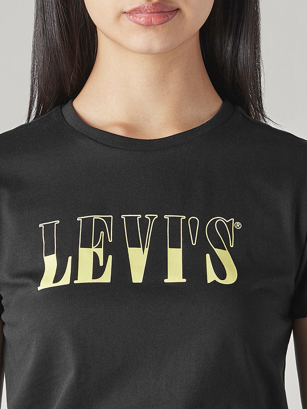Women's Typography Printed Regular Fit T-Shirt - Detail View