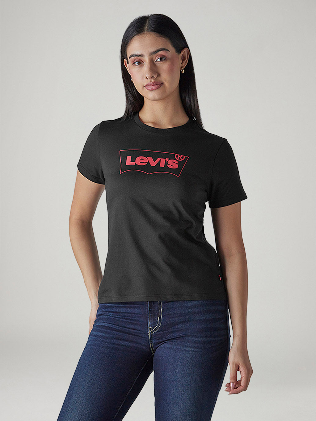 Women's Logo Printed Slim Fit Jersey T-Shirt - Front View