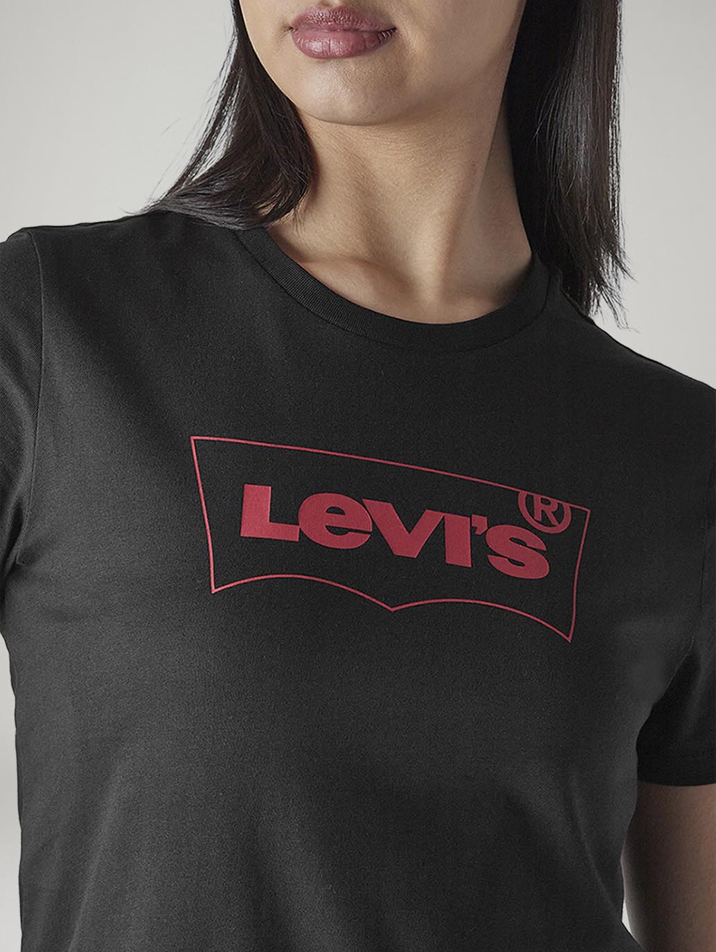 Women's Logo Printed Slim Fit Jersey T-Shirt - Detail View