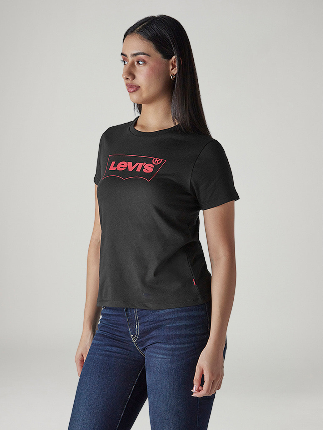 Women's Logo Printed Slim Fit Jersey T-Shirt - Side View