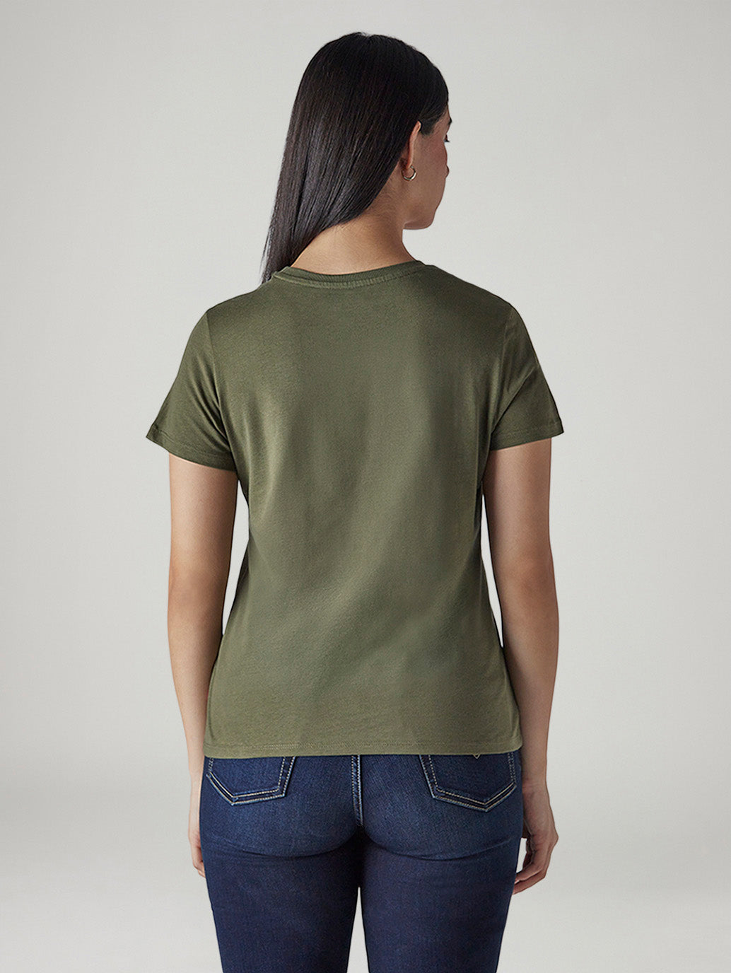 Women's Logo Printed Slim Fit Jersey T-Shirt - Back View
