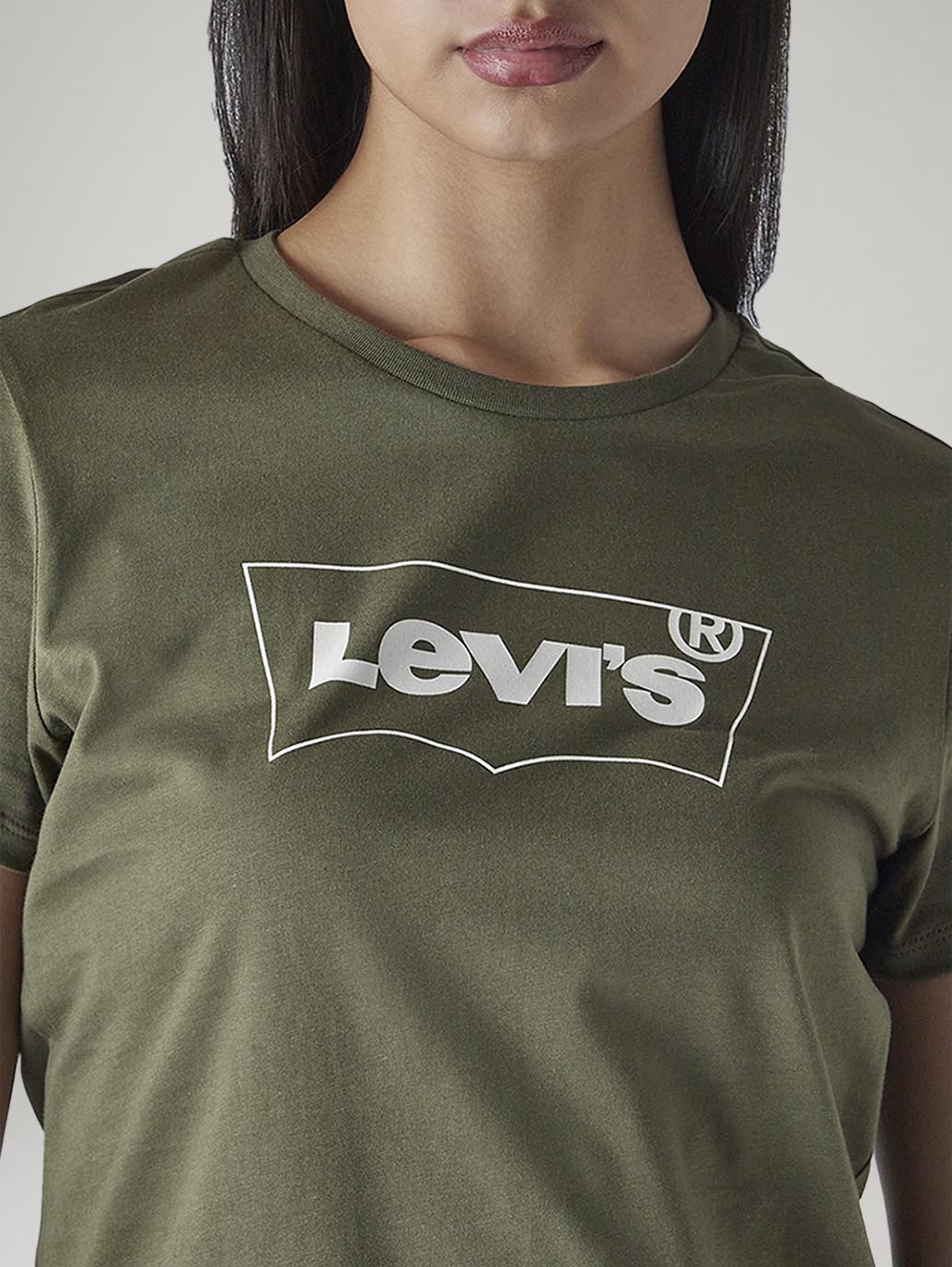 Women's Logo Printed Slim Fit Jersey T-Shirt - Detail View
