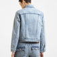 Women's Solid Spread Collar Denim Jacket - 125266ff-8b3a-459b-b4dd-0e88289131ba View