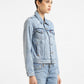 Women's Solid Spread Collar Denim Jacket - b0b70897-dcf8-45ba-a3fb-13f41b74574f View