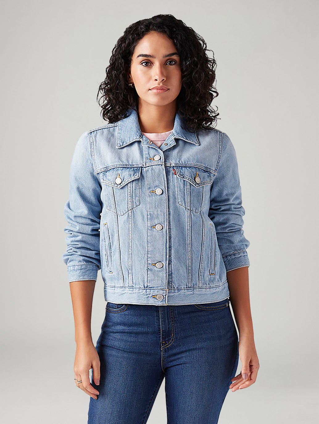 Women's Solid Regular Fit Jacket - Front View
