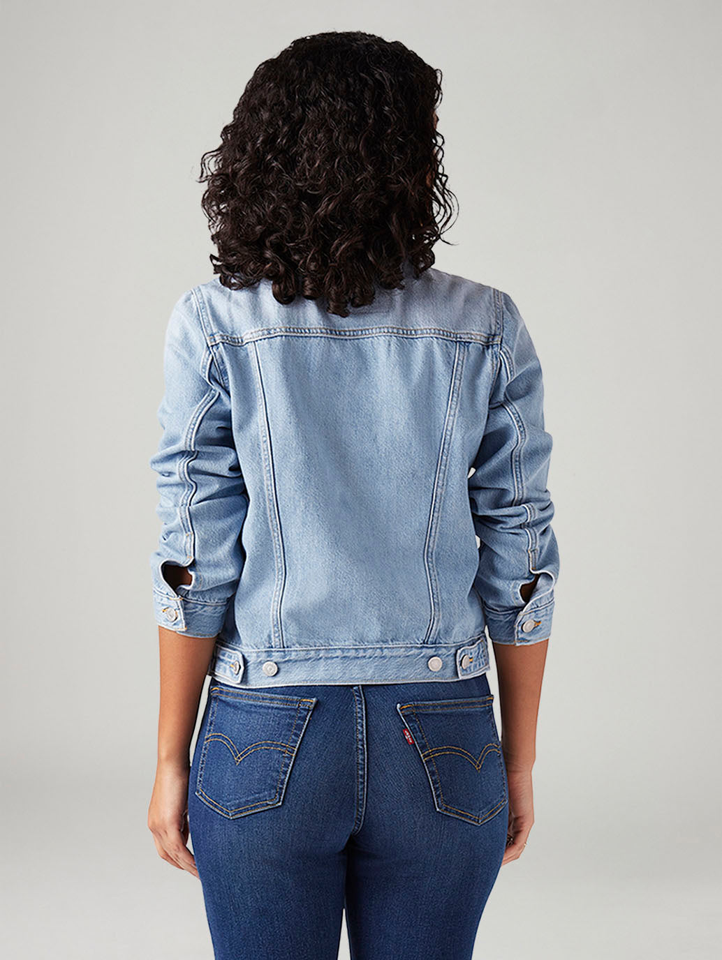 Women's Solid Regular Fit Jacket - Back View