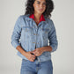 Women's Solid Regular Fit Denim Trucker Jacket - Styleshot View