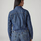 Women's Solid Regular Fit Trucker Jacket - Back View